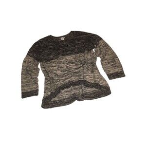 Sabrina Lauren New York sweater Womens XL black gray marled hi-lo long sleeve